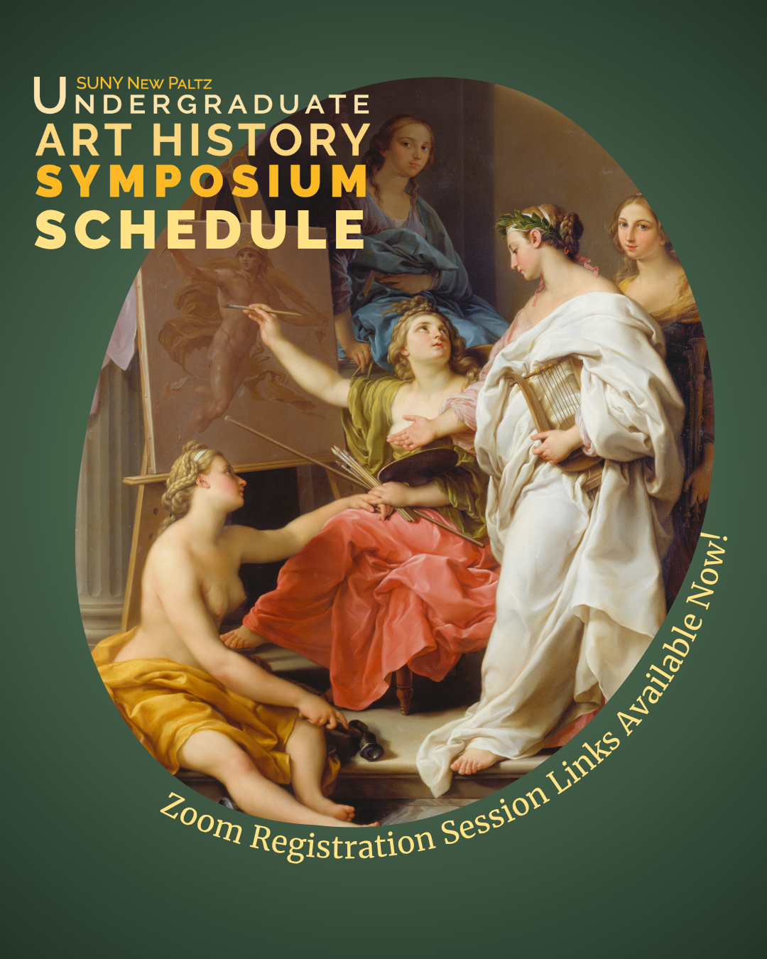 a baroque painting of 5 Muses, entitled The Allegory of the Arts by Bartoni from the Stadel Museum in Frankfurt am Main.